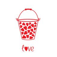 Love bucket with hearts inside Card