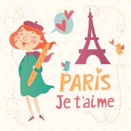 Paris je t&#039;aime vector card