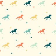 Vector colorful horse seamless pattern