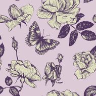 vintage vector seamless floral pattern N17
