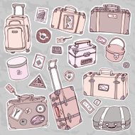 Vintage suitcases set Travel Vector illustration N7
