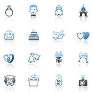 Blue Wedding Icon Set
