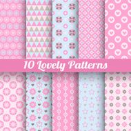 Lovely vector seamless patterns (tiling with swatch) N2