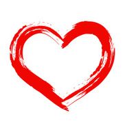 Brush drawing calligraphy vector heart