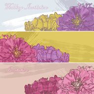 Set of Peony Banners
