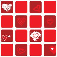 Scribble Heart Pattern Red