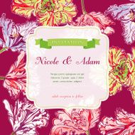 Vintage Wedding Invitation with Tulips N2
