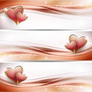 Shiny red heart banners