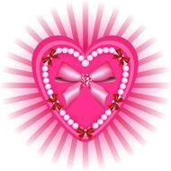 Valentine&#039;s Day Pearl Heart With Pink Rays