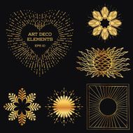Art Deco Vintage frames and design elements - Sun Burst