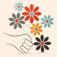 Retro Flowers in Hand