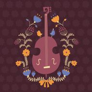 Floral design element with double bass