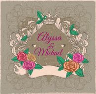 Vintage roses frame N4