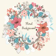 Floral frame Vector background N5