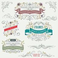 watercolor design elements set N2
