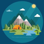 summer landscape Morning landscape in the mountains Hiking and camping N3