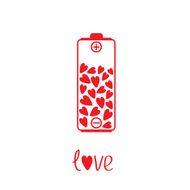 Love battery with hearts inside Card