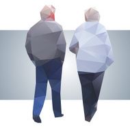 Polygonal street old couple