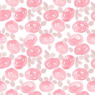 abstract watercolor roses seamless vector pattern N5