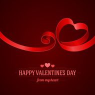 Heart from ribbon Valentine&#039;s day vector background N5