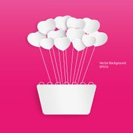 Balloon Heart with box on pink background N2