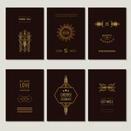 Set of Art Deco Cards and Vintage Frames N2