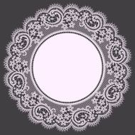 White Lace Doily Floral Pattern Gray Background