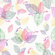Colorful Spring leaves seamless pattern