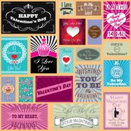vector set of Happy valentines day cards