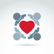 Heart and social medical health organization icon vector N2