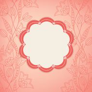 Floral greeting card with frame N6
