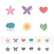 Set of simple romantic Flat Icons N2