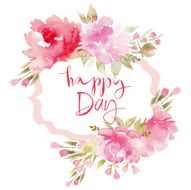 Watercolor greeting card flowers N225