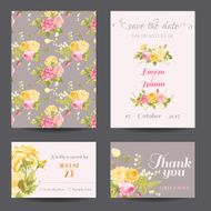 Invitation Flower Card Set - Save the Date