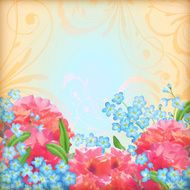 Vector retro flowers roses background