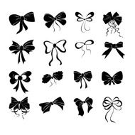 Set of graphical decorative bows