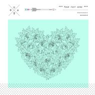 Beautiful heart with flowers in vector Hand drawn vector illustration N2