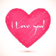 Bright pink marker textured vector heart N2