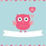 Cute owl Valentine&#039;s Day card
