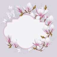Vintage card with magnolia