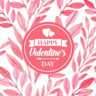 Vector watercolor postcard Valentine&#039;s Day Seamless pattern