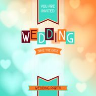 Wedding invitation card in retro style N5