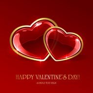 Two glossy hearts