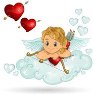 Cupid and heart clouds N2