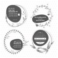 Set of floral wedding stamps