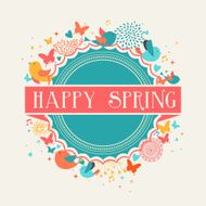 Retro Happy Spring label composition