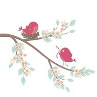 Birds family in love Vector
