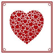 Red heart made of hearts