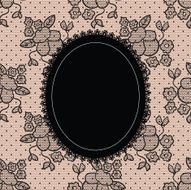 Black elegant doily on lace background N2
