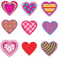 Set of multicolor hearts